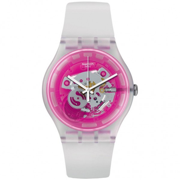 SWATCH Pinkmazing SUOK130 Transparent Silicone Strap