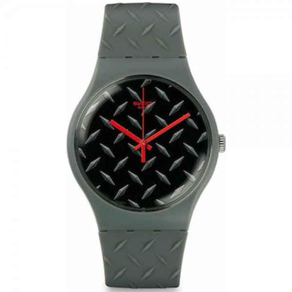 SWATCH Text-Ure SUOM102 Grey Rubber Strap