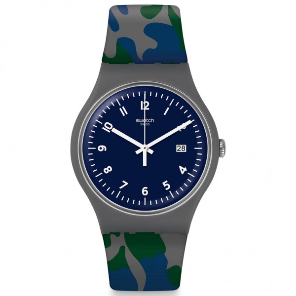 SWATCH Camougreen SUOM400 Camouflage Silicone Strap