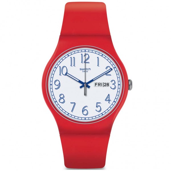 SWATCH Red Me Up SUOR707 Red Silicone Strap