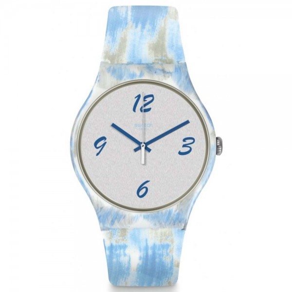 SWATCH Bluquarelle SUOW149 Light Blue Silicone Strap