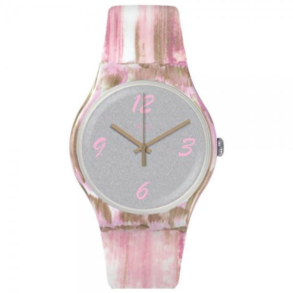 SWATCH Pinkquarelle SUOW151 Pink Silicone Strap