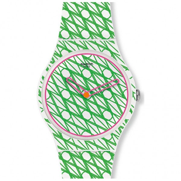 SWATCH Duet In Green & Pink SUOZ208 Two Tone Silicone strap