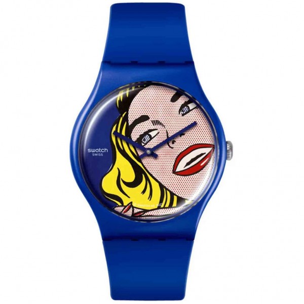SWATCH Girl by Roy Lichtenstein, The Watch SUOZ352 Blue Silicone Strap