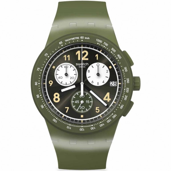 SWATCH Nothing Basic About Green SUSG406 Chrono Green Rubber Strap