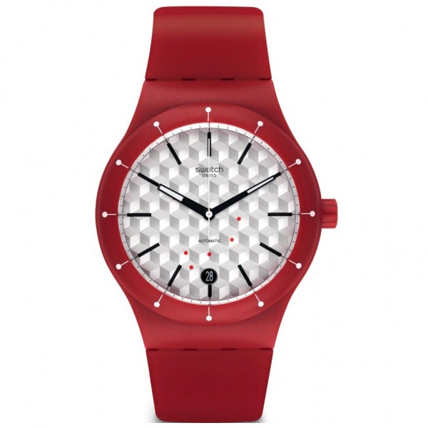 SWATCH Sistem Corrida SUTR403 Automatic Red Rubber Strap