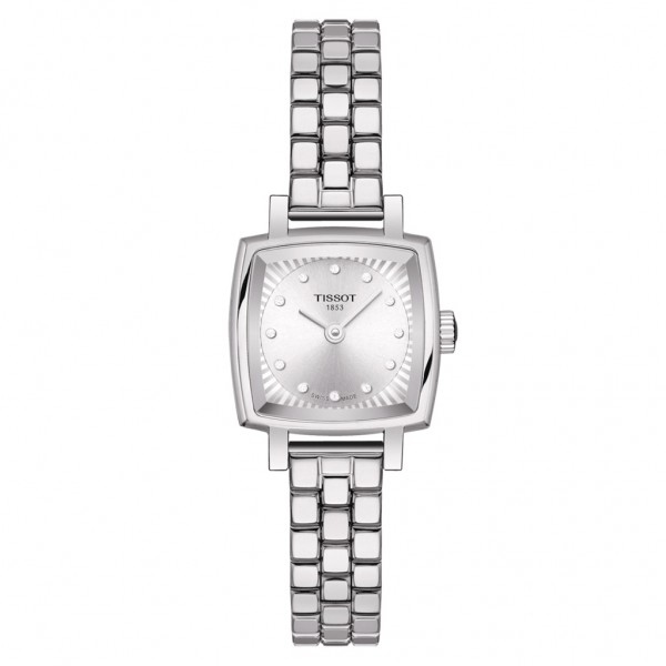 TISSOT T-Lady Lovely Square Diamonds Silver Stainless Steel Bracelet T0581091103601