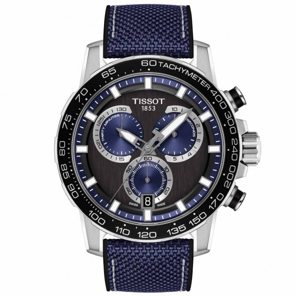 TISSOT T-Sport Supersport Chronograph Blue Fabric Strap T1256171705103