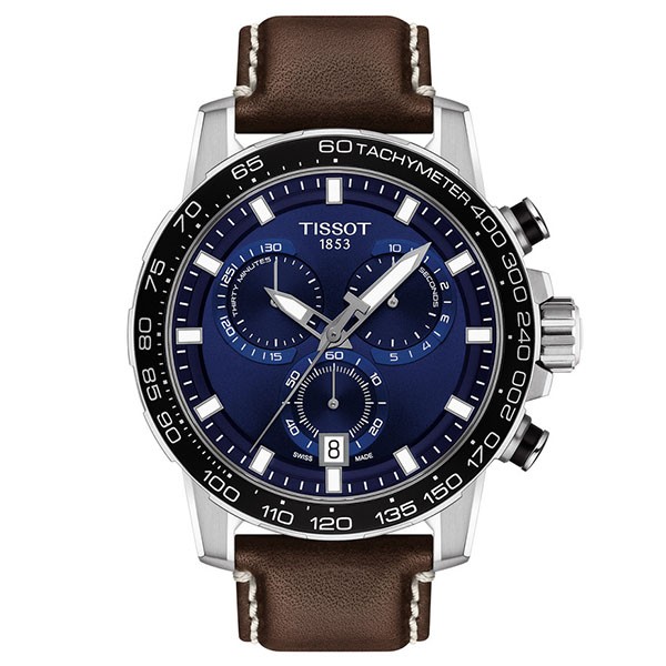 TISSOT T-Sport Supersport Chronograph Brown Leather Strap T1256171604100