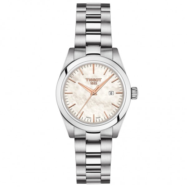TISSOT T-Classic T-My Lady Silver Stainless Steel Bracelet/Beige Leather Strap BoxSet T1320101111100