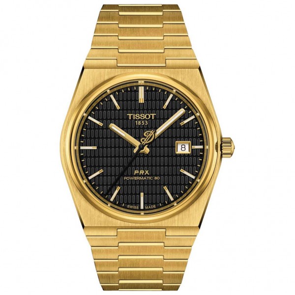 TISSOT T-Classic Prx Powermatic 80 Damian Lillard Automatic Gold Stainless Steel Bracelet Special Edition T1374073305100
