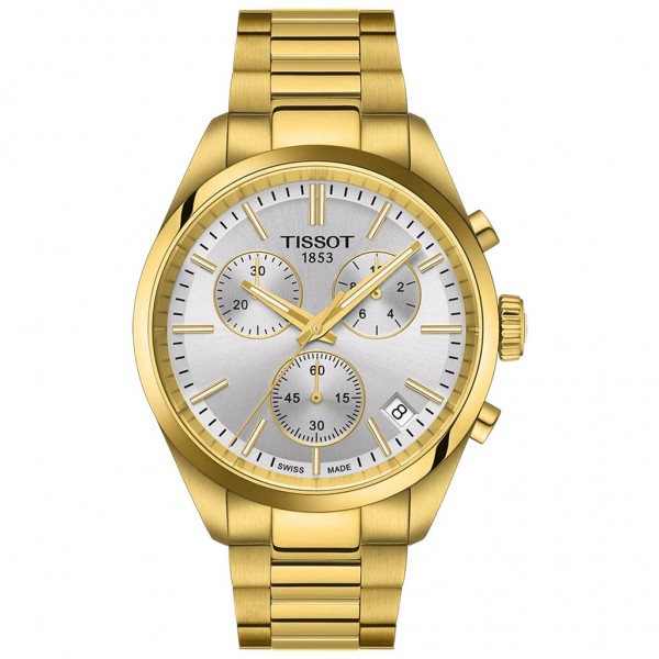 TISSOT T-Classic PR 100 Chrono Gold Stainless Steel Bracelet T1504173303100