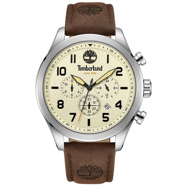TIMBERLAND Ashmont TDWGF0009703 Dual Time Brown Leather Strap