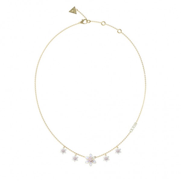 GUESS Necklace White Lotus Zircons | Gold Stainless Steel JUBN04133JWYGWHT/U