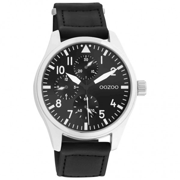 OOZOO Timepieces C11009 Black Synthetic Strap