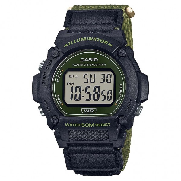 CASIO Collection W-219HB-3AVEF Green Fabric Strap