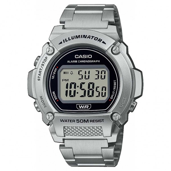 CASIO Collection W-219HD-1AVEF Silver Stainless Steel Bracelet