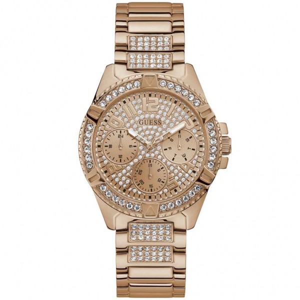 GUESS Lady Frontier W1156L3 Crystals Multifunction Rose Gold Stainless Steel Bracelet