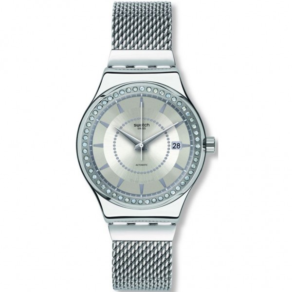 SWATCH Sistem Stalac YIS406GA Automatic Silver Stainless Steel Bracelet Large