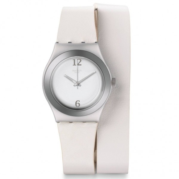 SWATCH TriLooper YLS1033 White Leather Strap