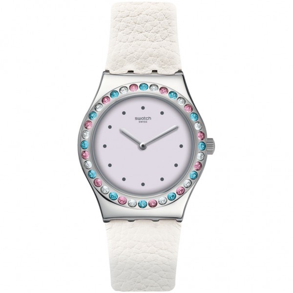 SWATCH After Dinner YLS201 White Leather Strap