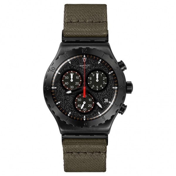 SWATCH By The Bonfire YVB416 Chrono Green Rubber Strap