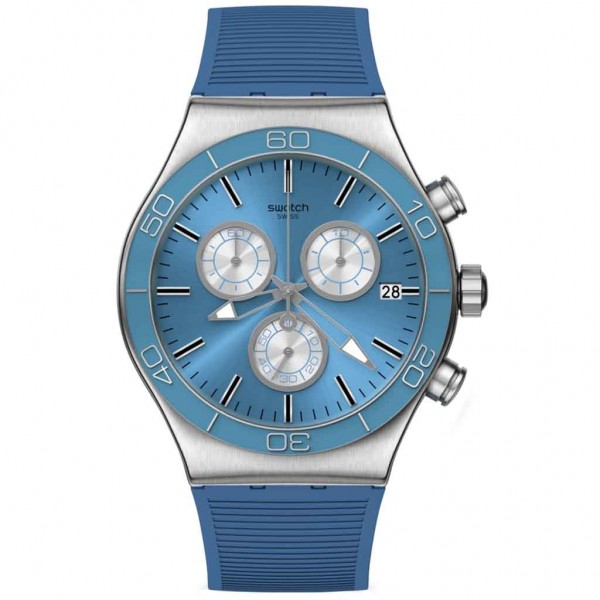 SWATCH Blue Is All YVS485 Chrono Blue Rubber Strap