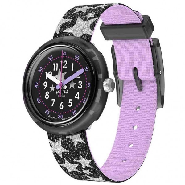 FLIK FLAK Stary Night ZFPNP168 Bioceramic Case-Black BioSourced Material Strap